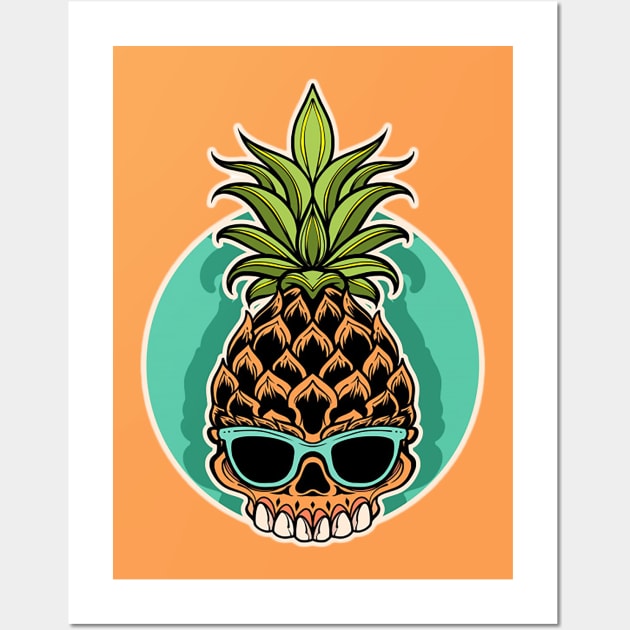 Pineapple Skull Wall Art by Unknownvirtuoso